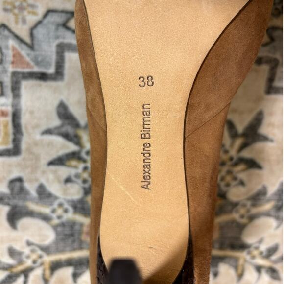 Alexandre Birman Snake Skin Suede Pointed Toe Heels Italian Pumps Women's Size 7 - Picture 15 of 16